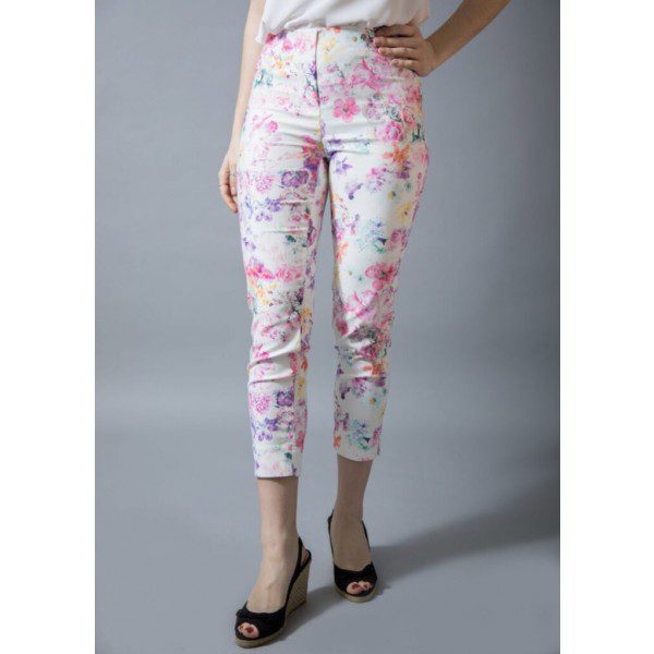 Robell Multicolour Floral Limited Edition Trousers in the Rose 09 shape available on colmershill.com