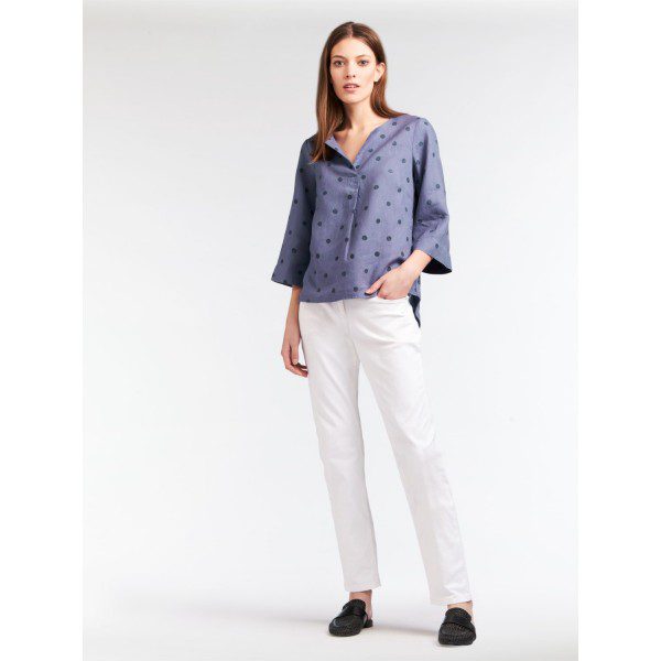 Sandwich Linen Spot Summer Top available in 3 colours on colmershill.com