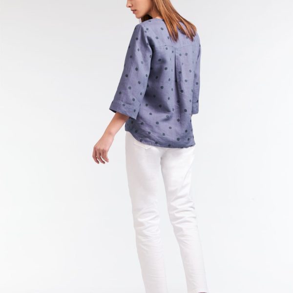 Sandwich Linen Spot Summer Top available in 3 colours on colmershill.com