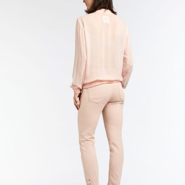 Sandwich Washed Rose denim trousers with eyelet and split detail on ankle available on colmershill.com