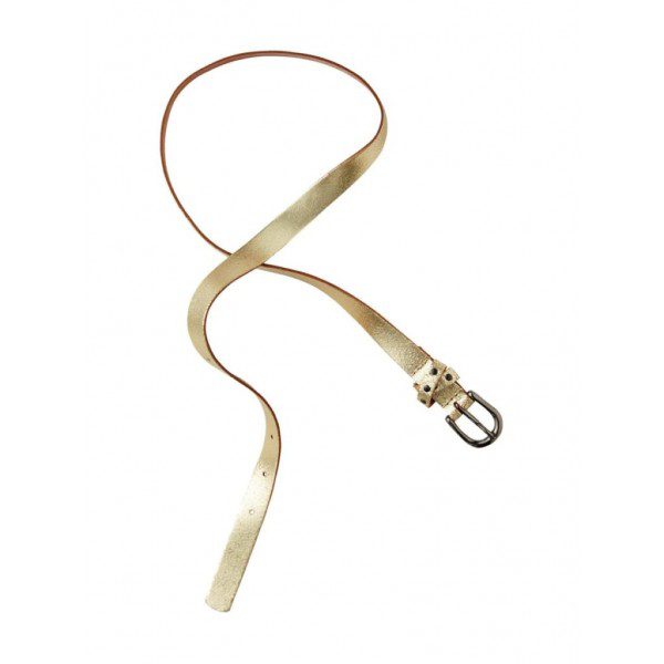 Sandwich gold leather belt available on colmershill.com