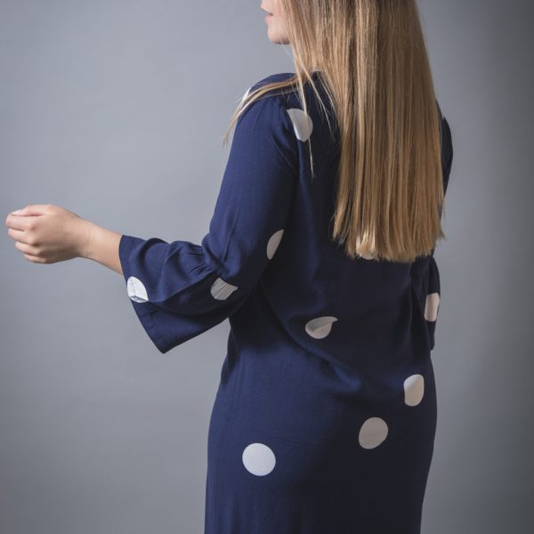 Sandwich Large Spot Shift Dress in Maritime Blue available on colmershill.com