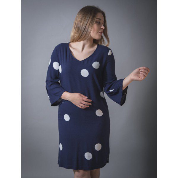 Sandwich Large Spot Shift Dress in Maritime Blue available on colmershill.com