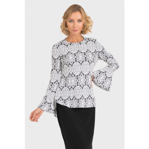 Joseph Ribkoff White Lace Textured Top available from colmershill.com