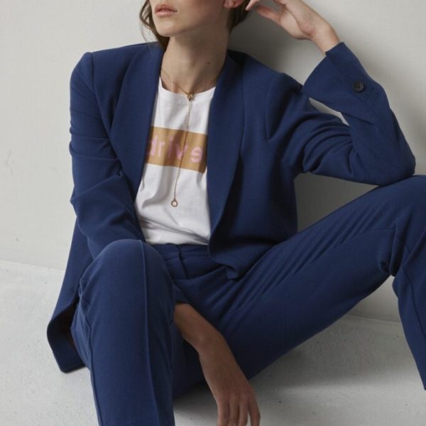 Soaked in Luxury Hayley Jacket and trousers in Blue available on colmershill.com