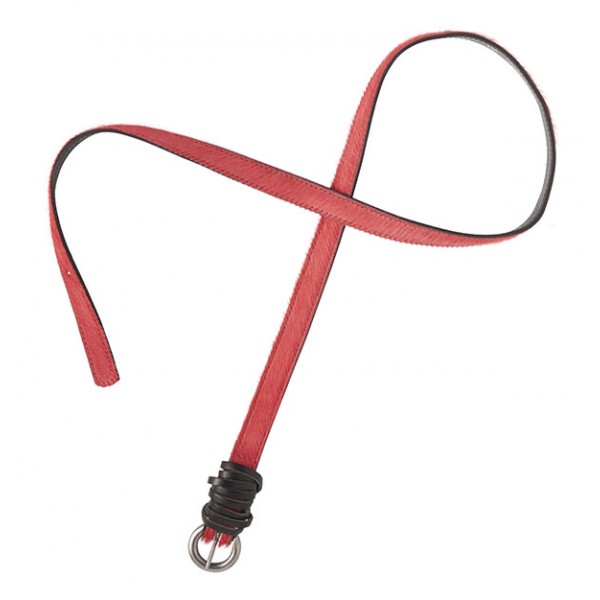 Sandwich Fuchsia Cowhide Skinny Belt 283010812