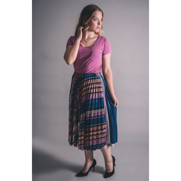 Soaked in Luxury Pippa Pleated Skirt in purple available on colmershill.com