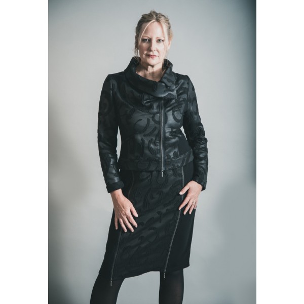 Elsewhere Hantas Lake Cropped Zip Jacket & Skirt Black available on colmershill.com