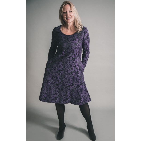 Out of Xile Midi Jacquard Dress Sapphire 24AW19 available on colmershill.com