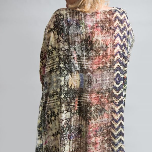 Yavi Silk Velvet Swing Dress Chevron available on colmershill.com