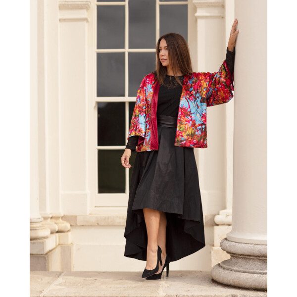 From My Mother's Garden Blue Sky Acer Velvet Reversible Kimono is a multiway jacket which can be worn in lots of different ways and is available on colmershill.com