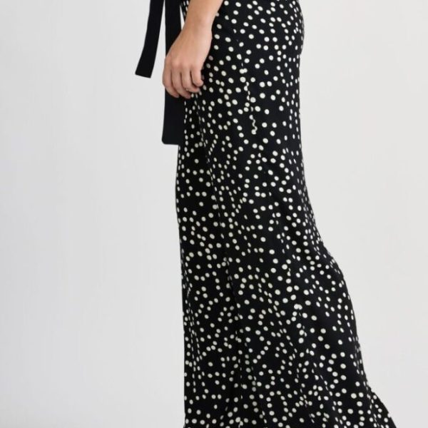 Joseph Ribkoff black and white polka dot wide trousers available on colmershill.com