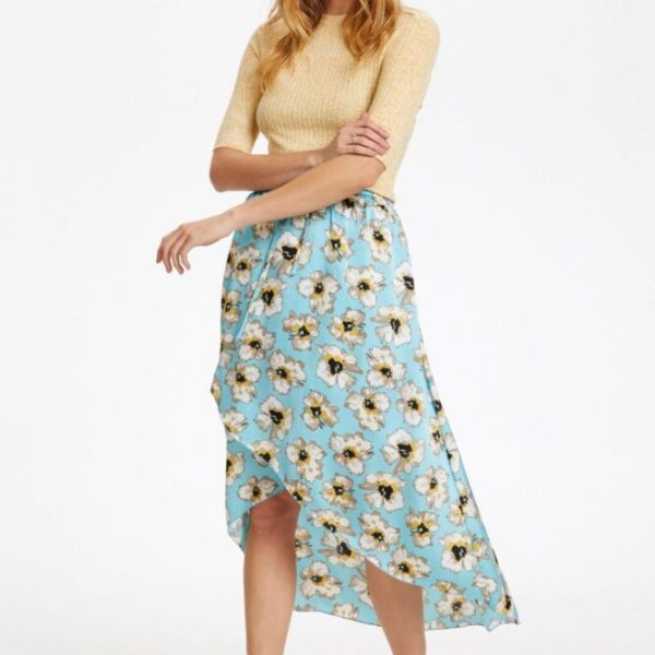 Soaked in Luxury Isabeth Wrap Skirt Angel Blue available at colmershill.com