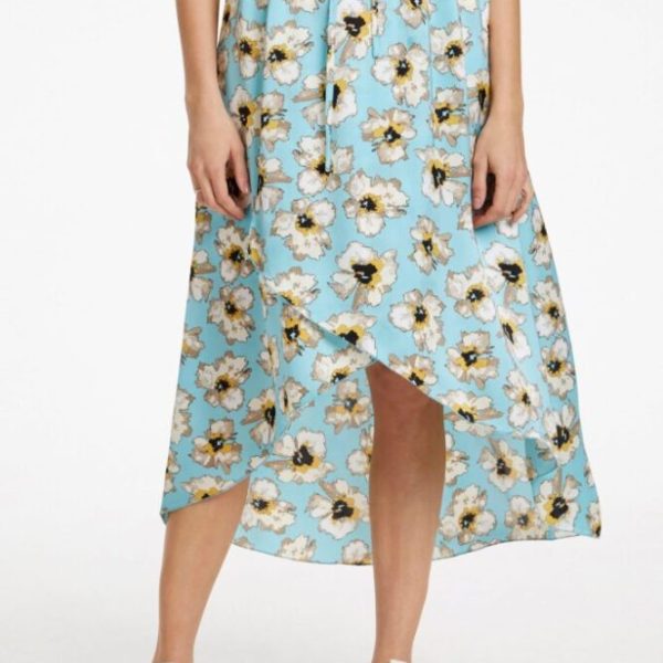 Soaked in Luxury Isabeth Wrap Skirt Angel Blue available at colmershill.com