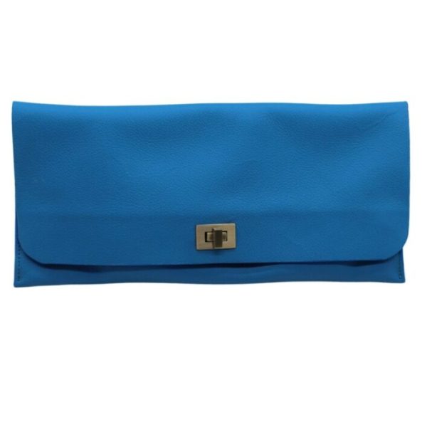 The Little Clutch Company Robyn Clutch bag is made of a beautiful blue leather and available on colmershill.com