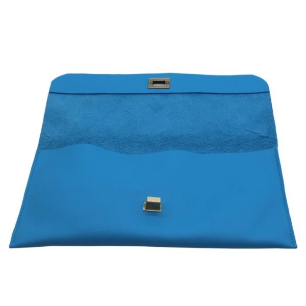 The Little Clutch Company Robyn Clutch bag is made of a beautiful blue leather and available on colmershill.com