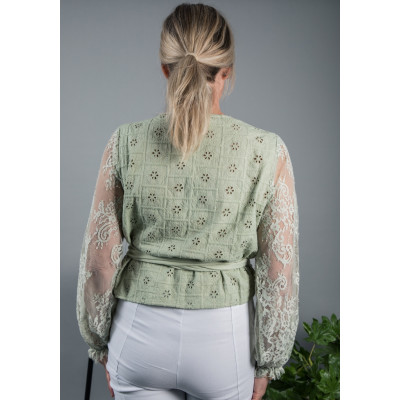 Bl^nk Emman Wrap Top Sage available on colmershill.com