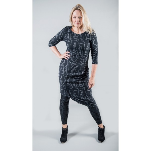 Elsewhere monochrome scribble asymmetric dress available on colmershill.com