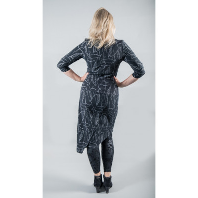 Elsewhere monochrome scribble asymmetric dress available on colmershill.com