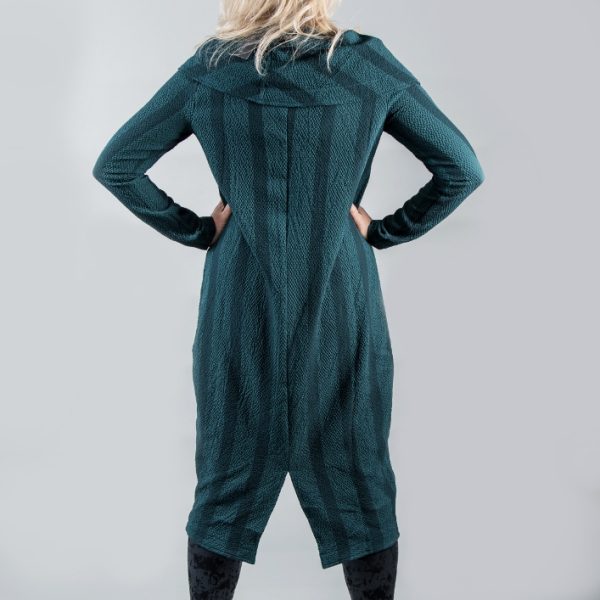 Elsewhere B-Yikama Dress in petrol green with a stripe print available on colmershill.com