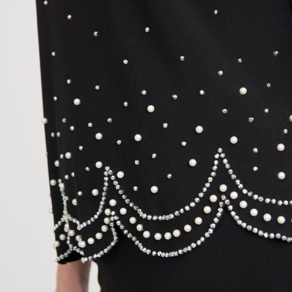 Joseph Ribkoff beaded and embellished top in maroon and petrol available on colmershill.com