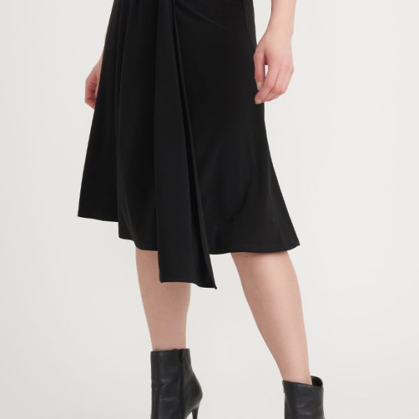 Joseph Ribkoff Asymmetric Skirt with gold buckle available on colmershill.com