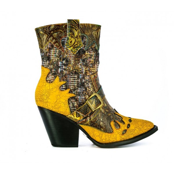 Laura Vita Iacnao Cowboy Boots Yellow available on colmershill.com