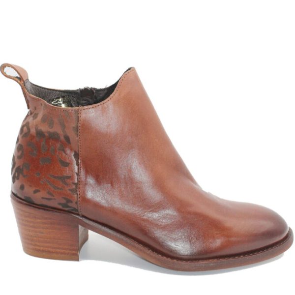 Felmini ankle boot in tan leather with a textured back and a block heel are limited edition available at colmershill.com