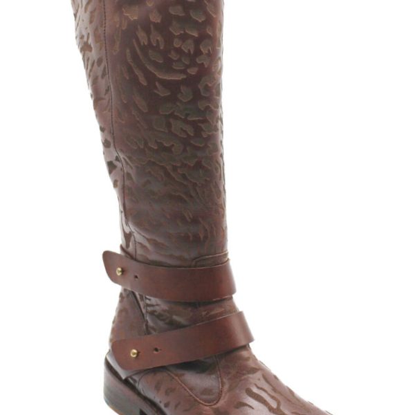 Felmini chocolate brown long textured leather boots are a limited edition available from colmershill.com
