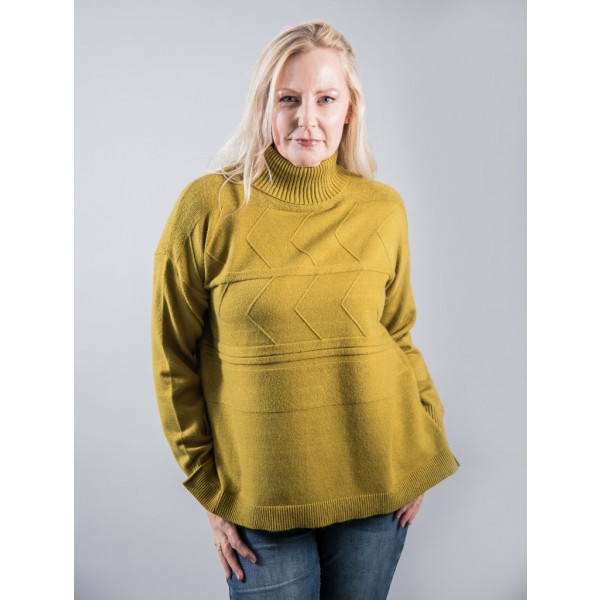 Foil Pounding the Pavements Sweater in grassy green with a chevron pattern and high neck available on colmershill.com