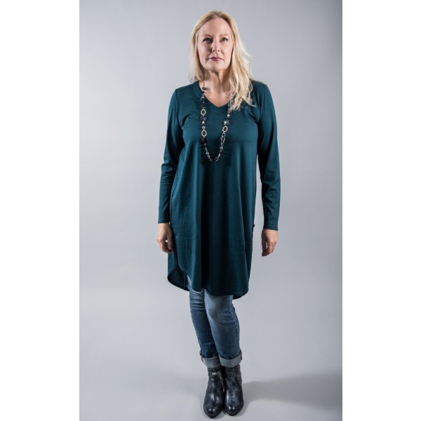 Foil Distant Rumblings Merino Tunic in Storm Green (Bottle Green) available on colmershill.com