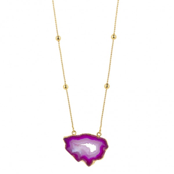 YaaYaa London My First Love limited edition necklace in magenta with a gold chain is available on colmershill.com