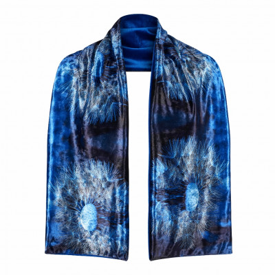 From My Mother's Garden Wishes Velvet scarf with a dandelion clock print available on colmershill.com