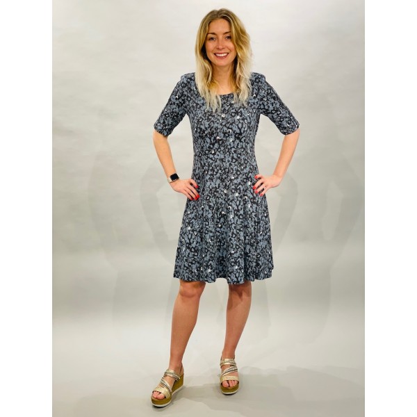 Sandwich Fit & Flare Dress in a blue print 23001717 available on colmershill.com