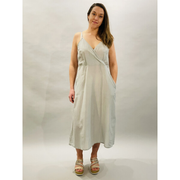 Yavi cotton slip dress in silver grey available on colmershill.com