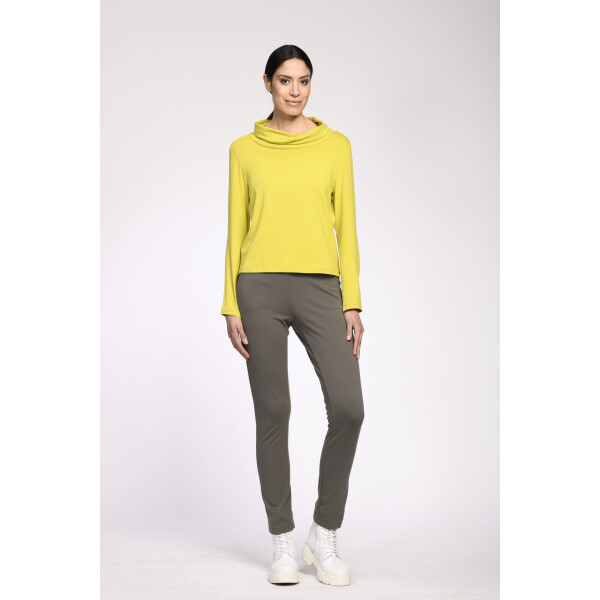 Relaxed lime shirt top with collar