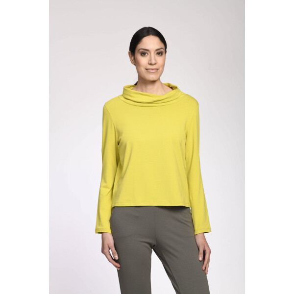 Relaxed lime shirt top with collar