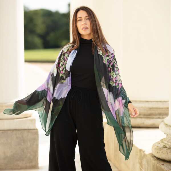 From My Mother's Garden Hydrangea Bamboo Scarf available on colmershill.com