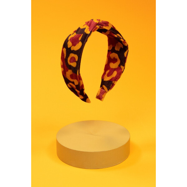 Powder Velvet Leopard Print Headband Damson available from top UK stockist colmershill.com