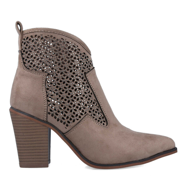 Menbur heeled ankle boot in taupe with sparkly embellishment available on colmershill.com