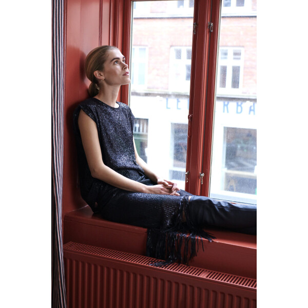 Soaked in Luxury Black Sequin Sabine Tee available from top stockist colmershill.com