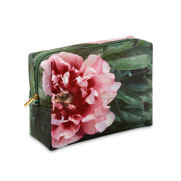 From My Mother's Garden Peony Large Makeup Bag in velvet which can also be used as a wash bag as well as storing cosmetics
