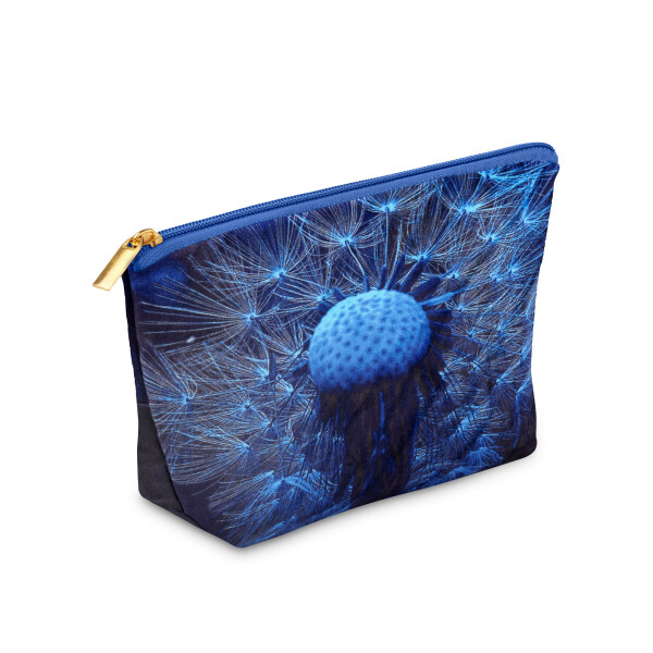 From My Mother's Garden Wishes Small Makeup Bag with a dandelion clock floral print on velvet available on colmershill.com