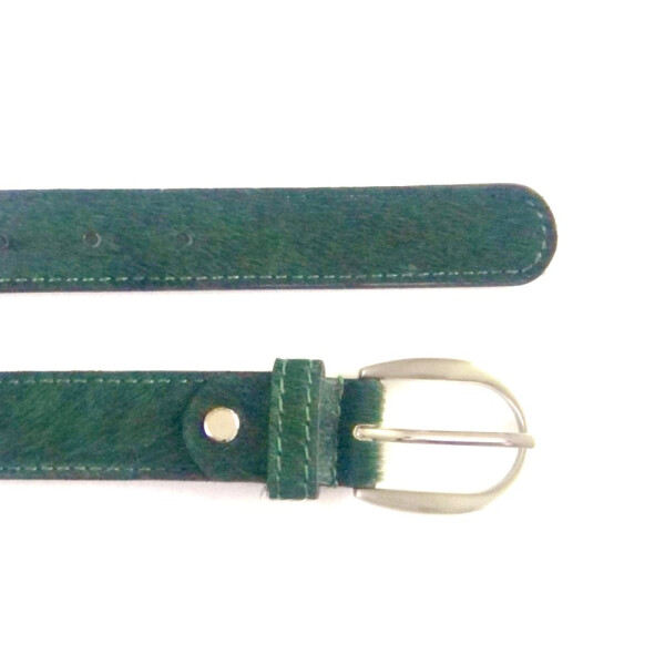 Hydestyle Bottle Green hair on hide belt available on colmershill.com