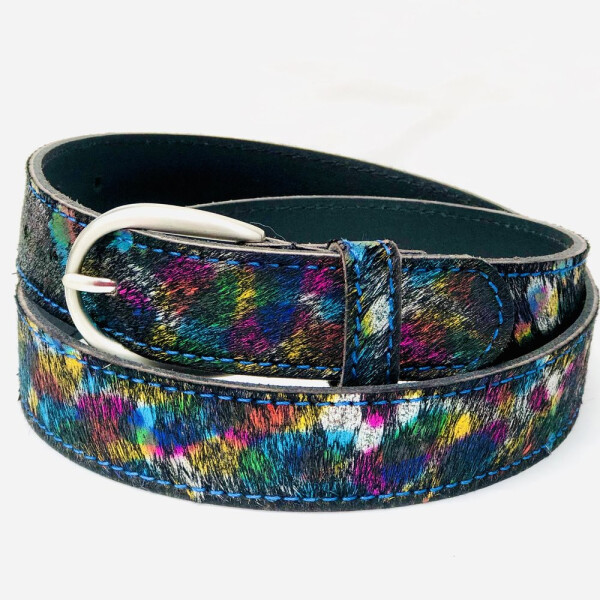 Hydestyle colourful hair on hide belt is a great gift for someone who likes something a bit different. Available on colmershill.com