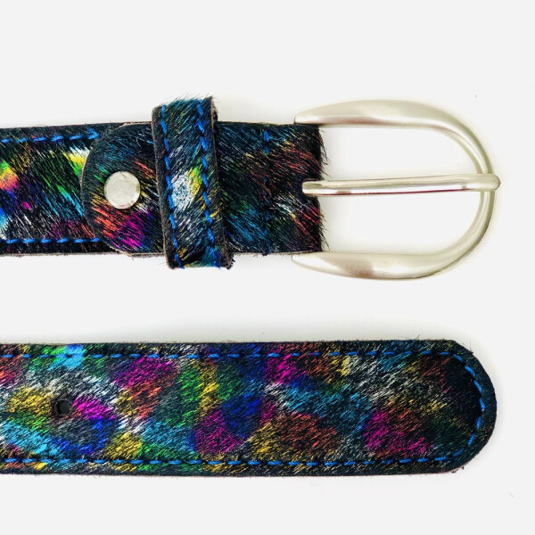 Hydestyle colourful hair on hide belt is a great gift for someone who likes something a bit different. Available on colmershill.com