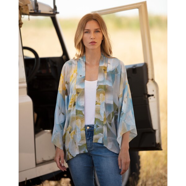 From My Mother's Garden Hydrangea Clouds kimono available from top UK stockist, Colmershill.com