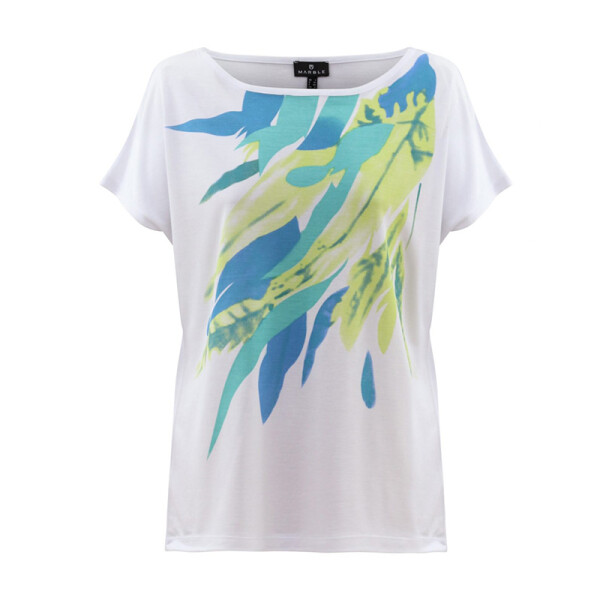 Marble Abstract Leaf Print Top Aqua available from top UK stockist colmershill.com