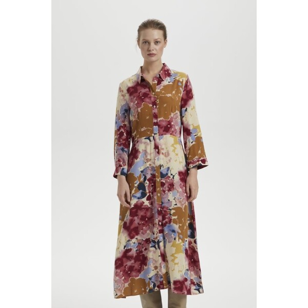 Soaked in Luxury Violetta Shirt Dress Pink Watercolour Print available from top UK stockist colmershill.com
