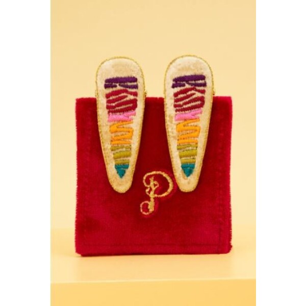 Powder Rainbow Embroidered Hairclips available from top UK stockist colmershill.com